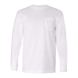 Bayside Usa-Made Long Sleeve T-Shirt With A Pocket - White, Xl