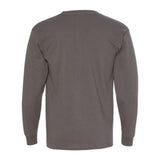 Bayside Usa-Made Long Sleeve T-Shirt With A Pocket - Charcoal, S