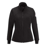 Bulwark Women'S Zip Front Fleece Jacket-Cotton/Spandex Blend - Black, L