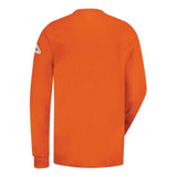 Bulwark Long Sleeve Tagless Henley Shirt - Orange, L