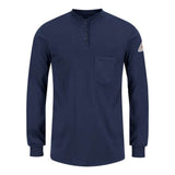 Bulwark Women'S Long Sleeve Tagless Henley Shirt - Navy, L