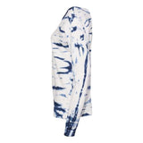 Mv Sport Women'S French Terry Off-The-Shoulder Tie-Dyed Sweatshirt - Navy, S