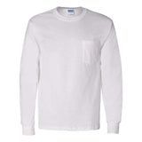 Gildan Ultra Cotton Long Sleeve Pocket T-Shirt - White, L