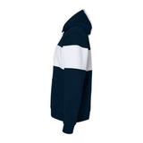 J. America Varsity Fleece Colorblocked Hooded Sweatshirt - Navy, L
