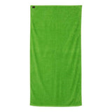 Q-Tees Velour Beach Towel - Lime, One Size