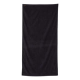 Q-Tees Velour Beach Towel - Black, One Size