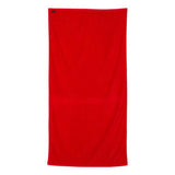 Q-Tees Velour Beach Towel - Red, One Size