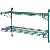Nexel® Poly-Green® Adjustable Wall Mount Wire Shelving 2 Shelf Starter 48Wx24Dx34H