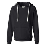 J. America Women'S Sueded V-Neck Hooded Sweatshirt - Black, L