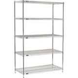 Nexel® 5 Shelf Chrome Esd Wire Shelving Unit Starter 36W X 21D X 63H