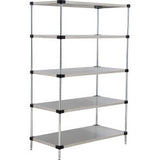 Nexel® 5 Shelf Stainless Steel Solid Shelving Unit Starter 36W X 18D X 74H