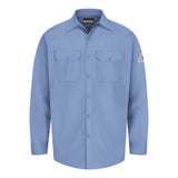 Bulwark Flame Resistant Excel Work Shirt Long Sizes - Light Blue, Mt
