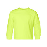 Jerzees Dri-Power Youth Long Sleeve 50/50 T-Shirt - Safety Green, M