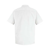 Red Kap Specialized Short Sleeve Pocketless Work Shirt - White, Xl