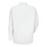 Red Kap Specialized Pocketless Long Sleeve Workshirt - White, M