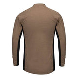 Bulwark Long Sleeve Fr Two-Tone Base Layer With Concealed Chest Pocket - Excel Fr - Khaki, L