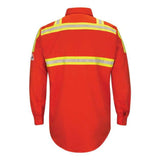 Bulwark Enhanced Visibility Long Sleeve Uniform Shirt - Long Sizes - Orange, Xlt