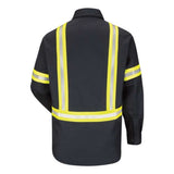 Bulwark Enhanced Visibility Uniform Shirt - Long Sizes - Navy, Lt