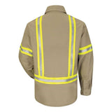 Bulwark Enhanced Visibility Uniform Shirt - Long Sizes - Khaki, Mt
