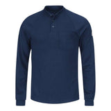 Bulwark Long Sleeve Henley Shirt- Cooltouch2 - Navy, Xl