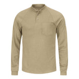 Bulwark Long Sleeve Henley Shirt- Cooltouch2 - Khaki, L
