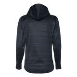 J. America Women'S Odyssey Striped Performance Fleece Lapover Hooded Sweatshirt - Navy, Xl