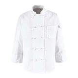 Chef Designs Ten Knot Button Chef Coat - White, S