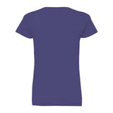 Lat Women'S V-Neck Fine Jersey Tee - Purple, Xs