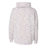 J. America Womens Mlange Fleece Cowl Neck Sweatshirt - White, M