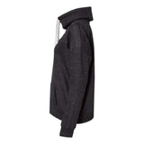 J. America Womens Mlange Fleece Cowl Neck Sweatshirt - Black, S