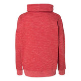 J. America Womens Mlange Fleece Cowl Neck Sweatshirt - Red, Xl