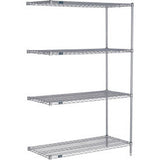 Nexel® 4 Shelf Nexelate® Silver Epoxy Wire Shelving Unit Add On 60W X 14D X 74H