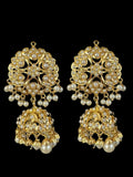 DNS189 Gold-Plated jadau Floral Hasli Necklace with jhumka earrings tika – Handcrafted Traditional Set ( READY TO SHIP )
