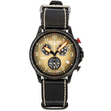 Bauhaus Aviation Flyback Chronograph Leather Strap Brown Dial Quartz 28885 100M MenS Watch