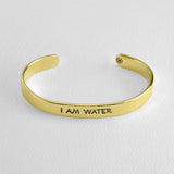 I Am Earth Water Air Fire Astrology Brass Cuff Bracelet
