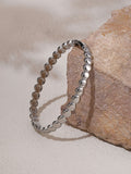 Stainless Steel Round Bead Bracelet 5.6mm Beads, 62mm Inner Diameter