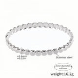 Stainless Steel Round Bead Bracelet 5.6mm Beads, 62mm Inner Diameter