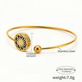 Elegant Gold Stainless Steel Aromatherapy Bangle Bracelet Refillable Essential Oil Diffuser