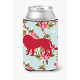 Lion Shabby Chic Blue Roses Can Or Bottle Beverage Insulator Hugger Bb1009