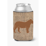 Tiger Burlap And Brown Can Or Bottle Beverage Insulator Hugger