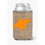 Manta Ray Burlap And Orange Can Or Bottle Beverage Insulator Hugger Bb1014