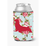 Seal Shabby Chic Blue Roses Can Or Bottle Beverage Insulator Hugger Bb1027