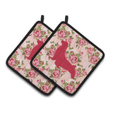 Caroline'S Treasures Seal Shabby Chic Pink Roses Pair Of Pot Holders Bb1027-Rs-Pk-Pthd, 7.5Hx7.5W, Multicolor
