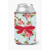 Moth Shabby Chic Blue Roses Can Or Bottle Beverage Insulator Hugger Bb1055