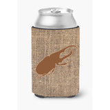 Beetle Burlap And Brown Can Or Bottle Beverage Insulator Hugger