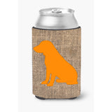Boykin Spaniel Burlap And Orange Can Or Bottle Beverage Insulator Hugger