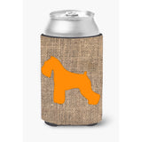 Schnauzer Burlap And Orange Can Or Bottle Beverage Insulator Hugger