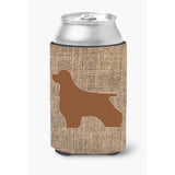 Cocker Spaniel Burlap And Brown Can Or Bottle Beverage Insulator Hugger