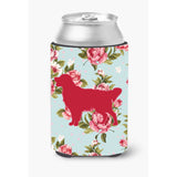 Golden Retriever Shabby Chic Blue Roses Can Or Bottle Beverage Insulator Hugger Bb1085