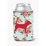 Beagle Shabby Chic Blue Roses Can Or Bottle Beverage Insulator Hugger Bb1087